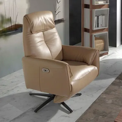 Armchairs - Leather swivel armchair relax mechanisms - ANGEL CERDÁ
