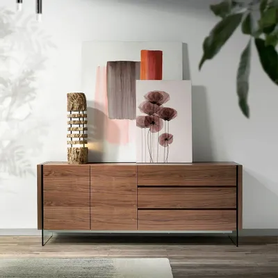 Sideboards - Walnut sideboard glass - ANGEL CERDÁ