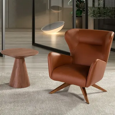 Fauteuils - Fauteuil pivotant rembourré en similicuir - ANGEL CERDÁ