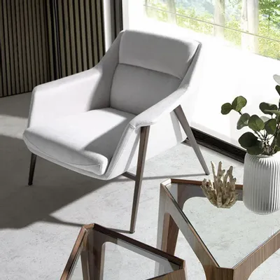 Armchairs - White fabric upholstered armchair - ANGEL CERDÁ