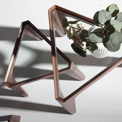 Coffee tables - Corner table walnut structure - ANGEL CERDÁ