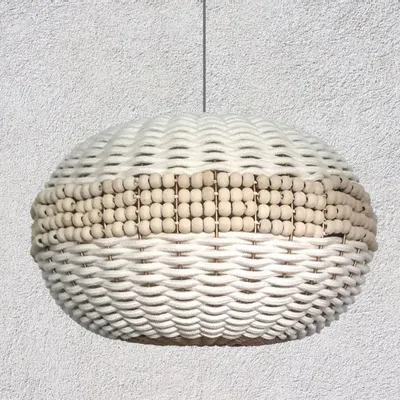 Plafonniers - Lampe à perles bohème blanche - MY BALI LIVING