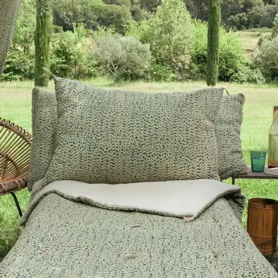 Coussins textile - LIERRE  Housse de Coussin 50x75 cm PAON - EN FIL D'INDIENNE...