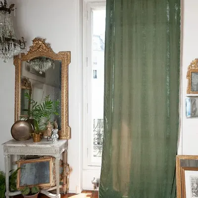 Rideaux et voilages - FORTUNA Rideau 110x300 cm CELADON - EN FIL D'INDIENNE...