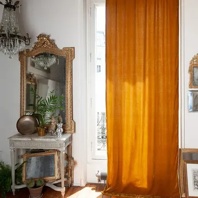 Curtains and window coverings - Fortuna Curtain 110X300 Cm Tabac - EN FIL D'INDIENNE...