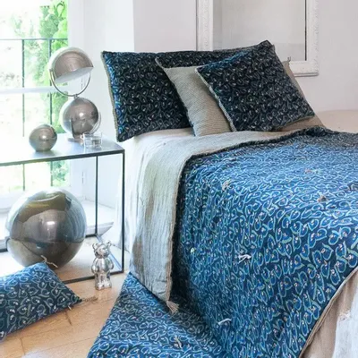 Homewear - Art Deco Plaid 140X220 Cm Indigo - EN FIL D'INDIENNE...