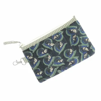 Sleepwear - Art Deco Vanity Pocket Small 13X20 Cm Indigo - EN FIL D'INDIENNE...