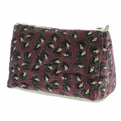 Linge de lit - ART DECO Trousse de toilette XL 34X22X15 cm BORDEAUX - EN FIL D'INDIENNE...