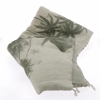 Bed linens - BADALPUR Ananbo Printed Linen Bed End 90x20 cm BEIGE - EN FIL D'INDIENNE...