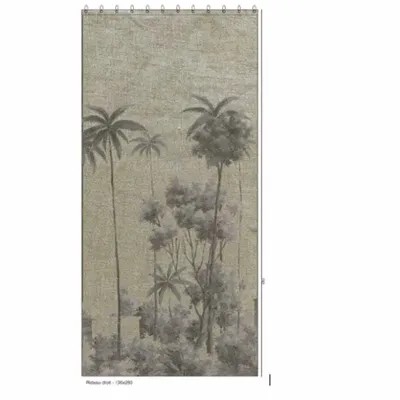 Curtains and window coverings - BADALPUR Ananbo printed linen curtain 140x280 cm BADALPUR LIN - Right Panel - EN FIL D'INDIENNE...