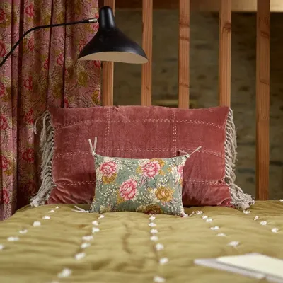 Fabric cushions - BLOOM Cushion cover 25x35 cm BLOOM CELADON - EN FIL D'INDIENNE...