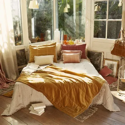 Bed linens - Boho Plaid 130X250 Cm Boho Tabac - EN FIL D'INDIENNE...