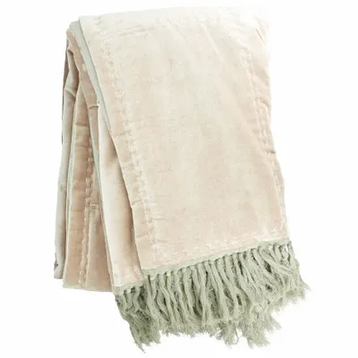 Throw blankets - Boho Bedspread 240X250Cm Boho Sable - EN FIL D'INDIENNE...