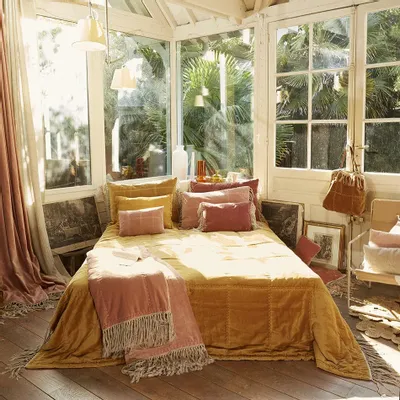 Linge de lit - BOHO Dessus de lit 240x250cm BOHO TABAC - EN FIL D'INDIENNE...