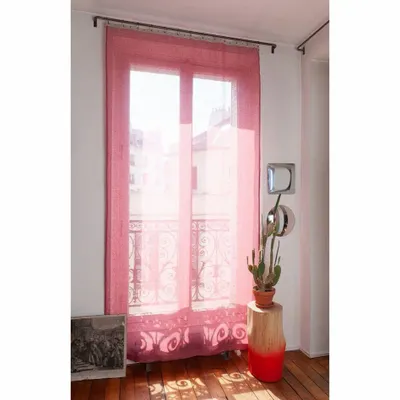 Rideaux et voilages - BRISE Voilage 140x280 cm FRAMBOISE - EN FIL D'INDIENNE...