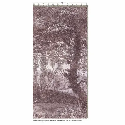 Rideaux et voilages - CAMPAGNE Voilage N°1 - Panneau gauche voile de lin imprimé Ananbô 140x280 FRAMBO - EN FIL D'INDIENNE...