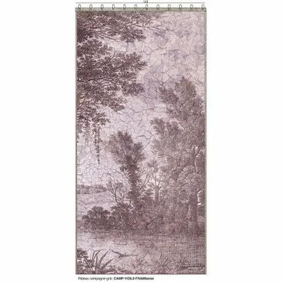 Rideaux et voilages - CAMPAGNE Voilage N°2 - Panneau droite en voile lin imprimé Ananbô 140x280 FRAMBO - EN FIL D'INDIENNE...