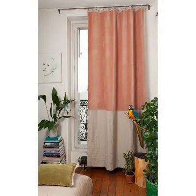 Curtains and window coverings - Duo Curtain 140X280  Cm Rose Poudre - EN FIL D'INDIENNE...