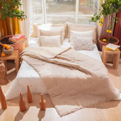 Throw blankets - Etamine Quilt 140X240 Cm Etamine 2 Naturel - EN FIL D'INDIENNE...