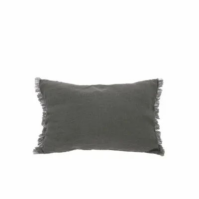Throw blankets - Etamine Cushion 30X45 Cm Etamine 2 Anthracite - EN FIL D'INDIENNE...