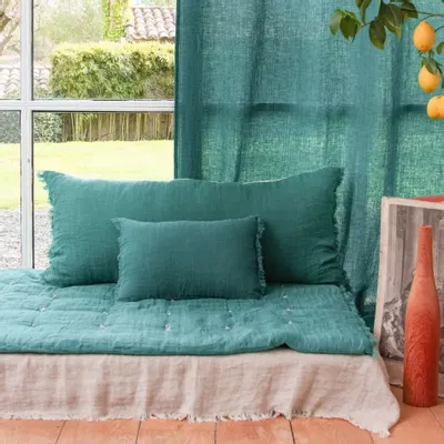 Throw blankets - Etamine Cushion 30X45 Cm Etamine 2 Canard - EN FIL D'INDIENNE...