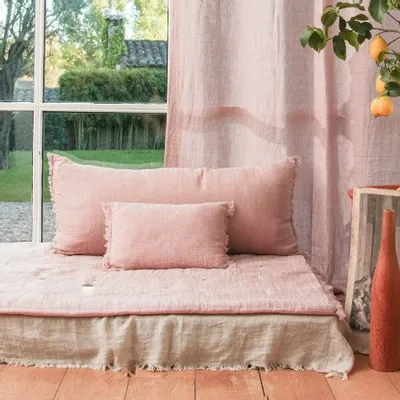 Coussins textile - ETAMINE Coussin 30x45 cm ETAMINE 2 POUDRE - EN FIL D'INDIENNE...