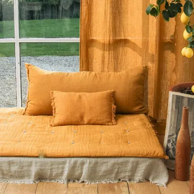 Fabric cushions - ETAMINE Cushion 30x45 cm ETAMINE 2 TOBACCO - EN FIL D'INDIENNE...