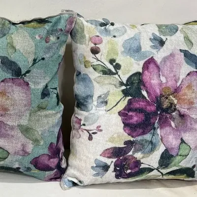 Fabric cushions - FLORA_cushion_45x45cm_cover FLORA ECRU - EN FIL D'INDIENNE...