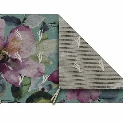 Linge de lit - FLORA chemin-de-lit 90x200cm FLORA CELADON - EN FIL D'INDIENNE...