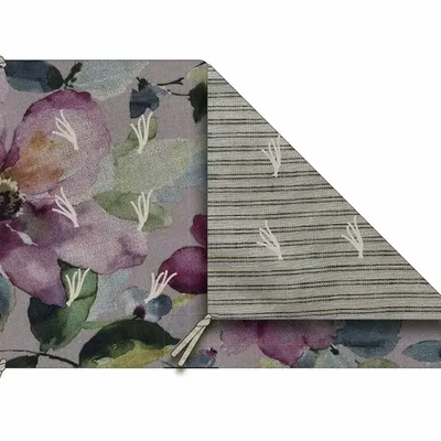 Linge de lit - FLORA chemin-de-lit 90x200cm FLORA POUDRE - EN FIL D'INDIENNE...