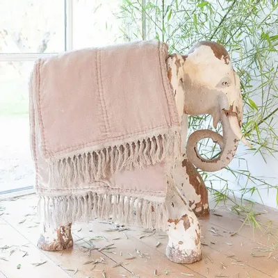 Linge de lit - FORTUNA Plaid 100x250 cm FORTUNA BEIGE - EN FIL D'INDIENNE...