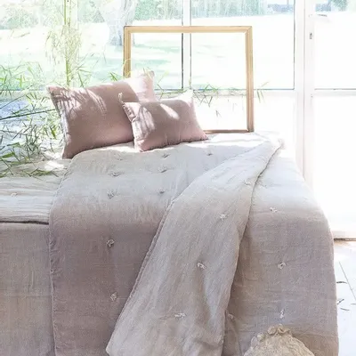 Plaids - FORTUNA Bout de lit 90x200 cm FORTUNA BEIGE - EN FIL D'INDIENNE...