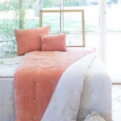 Bed linens - Fortuna Sofa Cover 90X200 Cm Peche - EN FIL D'INDIENNE...