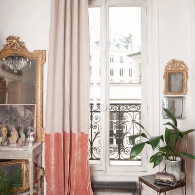 Curtains and window coverings - Fortuna Duo Curtain 140X300 Cm Peche - EN FIL D'INDIENNE...