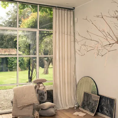 Curtains and window coverings - Fortuna Curtain 110X300 Cm Fortuna Perle - EN FIL D'INDIENNE...