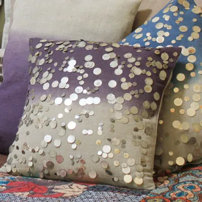 Fabric cushions - Gipsy Cushion 40X40 Cm Purple - EN FIL D'INDIENNE...