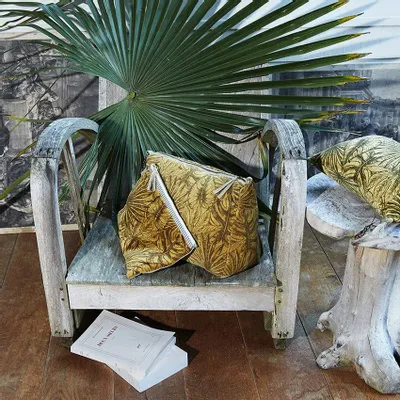 Fabric cushions - Goa Set Of 2 Clutch And Toilet Bags Xl Goa Curry - EN FIL D'INDIENNE...