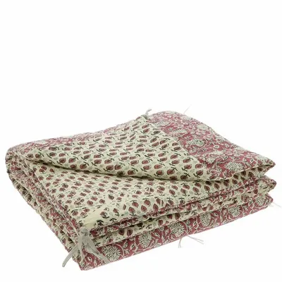 Bed linens - Indienne Quilt 140X240 Cm Indienne Terracotta - EN FIL D'INDIENNE...
