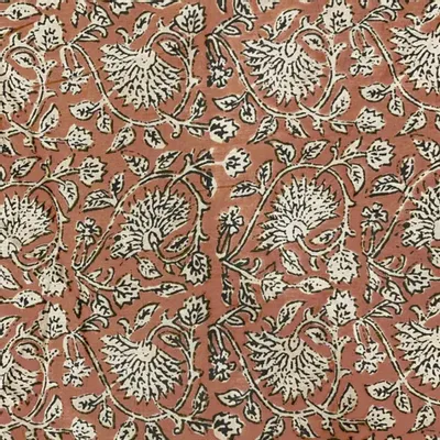 Rideaux et voilages - INDIENNE Tote Bag 38x40 cm INDIENNE TERRACOTTA FEUILLE - EN FIL D'INDIENNE...