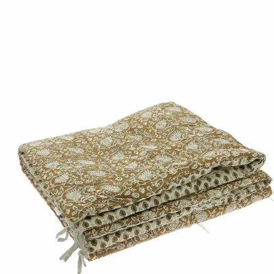 Linge de lit - INDIENNE Bout de lit 90x200 cm INDIENNE TABAC - EN FIL D'INDIENNE...