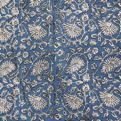 Rideaux et voilages - INDIENNE Tote Bag 38x40 cm INDIENNE DENIM FEUILLE - EN FIL D'INDIENNE...