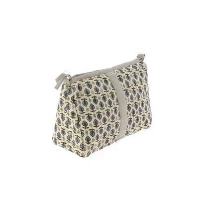 Fabric cushions - Indienne Vanity Clutch Xl 34X22X15 Cm Indienne Denim Semis - EN FIL D'INDIENNE...
