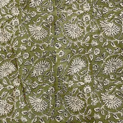 Rideaux et voilages - INDIENNE Tote Bag 38x40 cm INDIENNE KAKI FEUILLE - EN FIL D'INDIENNE...