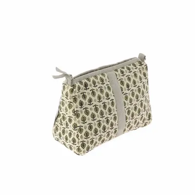 Fabric cushions - Indienne Vanity Clutch Xl 34X22X15 Cm Indienne Kaki Semis - EN FIL D'INDIENNE...