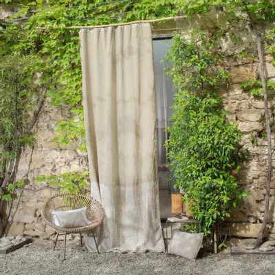 Rideaux et voilages - LIERRE  Rideau Duo 140x300 cm LIERRE BLANC - EN FIL D'INDIENNE...
