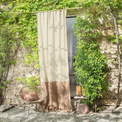 Rideaux et voilages - LIERRE  Rideau Duo 140x300 cm LIERRE ROUGE - EN FIL D'INDIENNE...