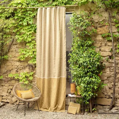 Rideaux et voilages - LIERRE  Rideau Duo 140x300 cm LIERRE TABAC - EN FIL D'INDIENNE...