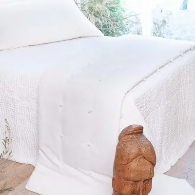 Linge de lit - LYRIC Bout de lit 90x200 cm LYRIC ECRU - EN FIL D'INDIENNE...