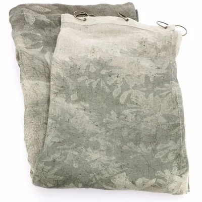 Linge de lit - MANOSQUE Voilage en voile de lin imprimé monochrome Ananbô 140x280 cm GRISAILLE - EN FIL D'INDIENNE...