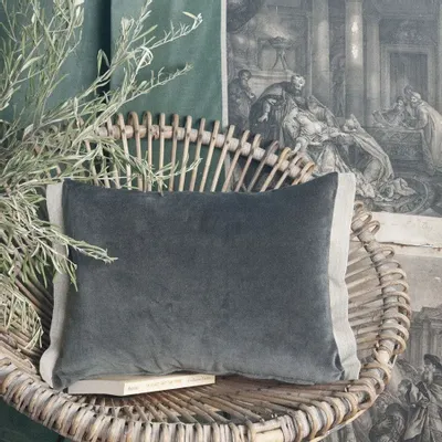 Coussins textile - MEDICIS coussin 35x50cm housse MEDICIS ANTHRACITE - EN FIL D'INDIENNE...